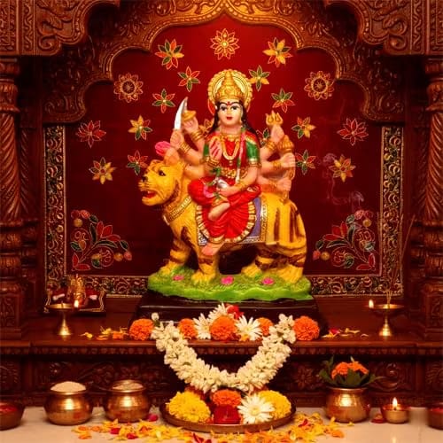 All Stock Central Maa Durga Murti: The Perfect Addition for Success and Health in Your Home Temple 12 cm Religious Idol