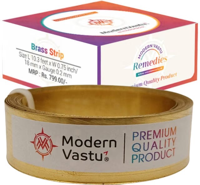 ModernVastu Remedies Brass Strip/Patti - Size L 10.3 Ft x W 0.75 Inch, x D 0.2 cm Decorative Showpiece - 2 cm