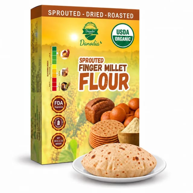 Danodia Foods Finger Millet Flour 1 KG Pure and Organic Ragi Flour