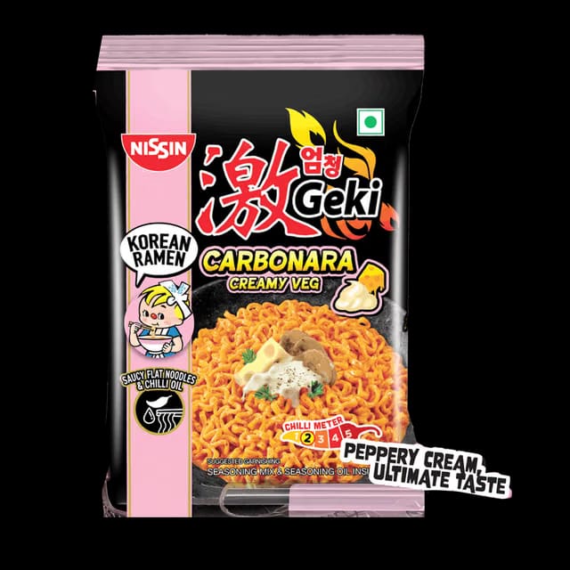 Nissin Geki Carbonara Creamy Veg Korean Ramen Noodles