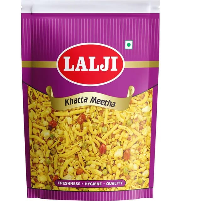 lalji Khatta Meetha 400Gm Bikaneri Namkeen Spicy and Crispy Healthy Snack Khatta Meetha