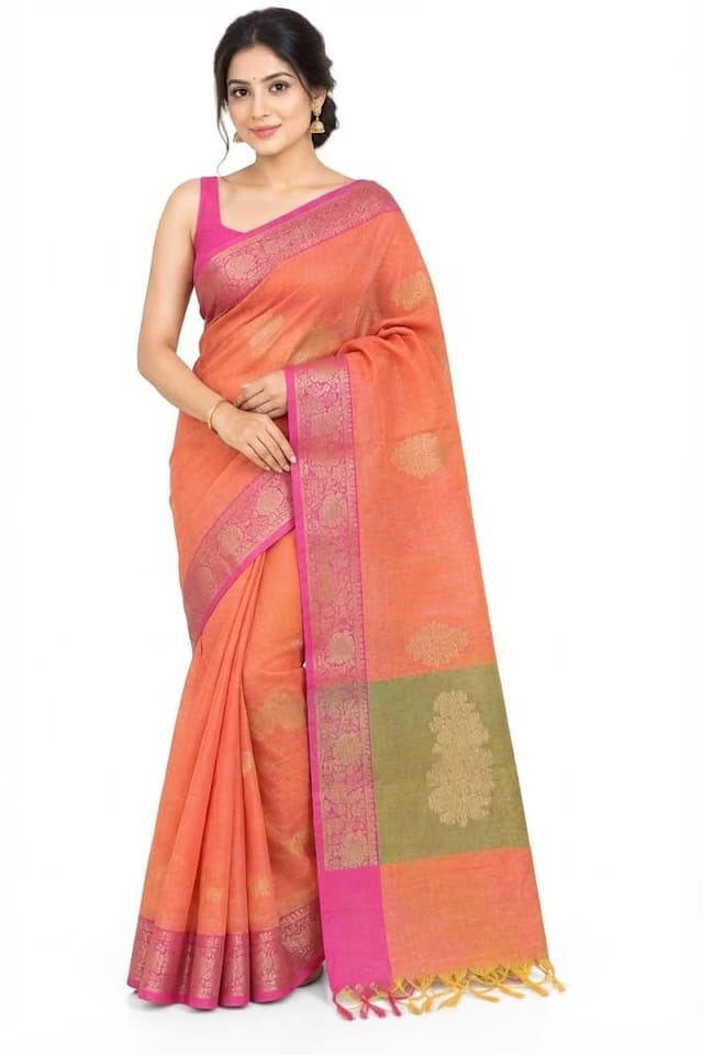 Handloom Muga Banarasi Silk Saree