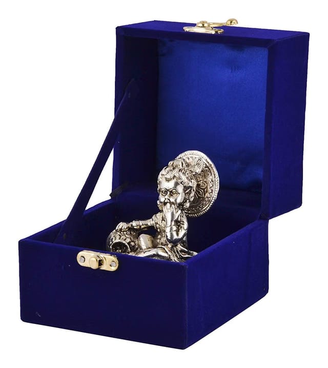Lavanaya Silver® – Silver Plated Laddu Gopal Murti (11.5 x 10 x 11 cm)