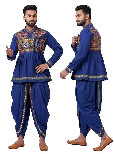 Style Kreations Men's Traditional Gujarati Kediyu Set for Navratri, Garba, Dandiya, Traditional Day