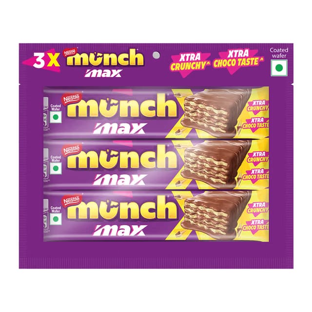 Nestle MUNCH MAX Choco Coated Crunchy Wafer Bar Chocolate