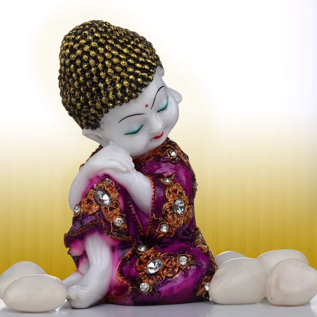 Polyresin Buddha Idol Decorative Showpiece - Little Baby Monk, Marble Statues, Lord Buddha Idol