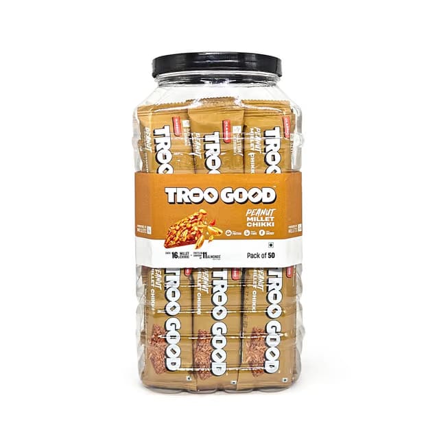 TROOGOOD Peanut Chikki Jar, Peanut Millet Chikki, No Added Preservatives or Colours