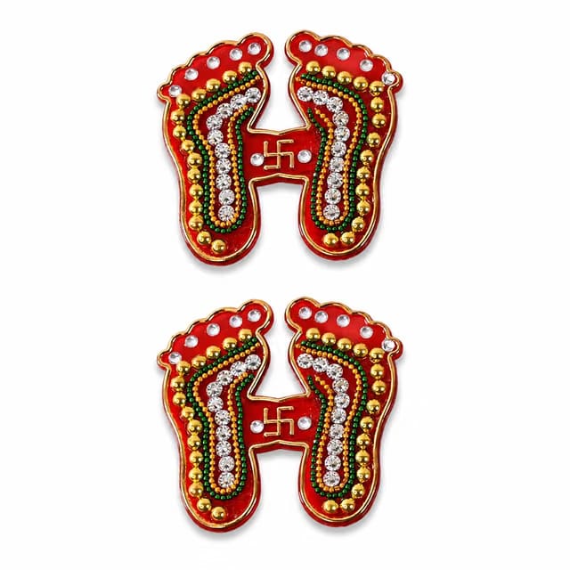 Decorative Laxmi Charan Paduka – Auspicious Goddess Lakshmi Footprint for Pooja, Diwali