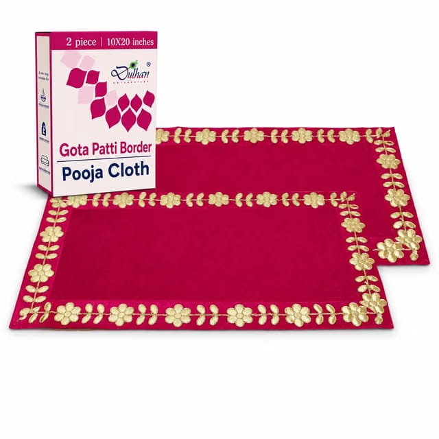 10 x 20 inch DLC Designer Long Velvet Pooja aasan Cloth for God Idol, Chowki Asan kapda