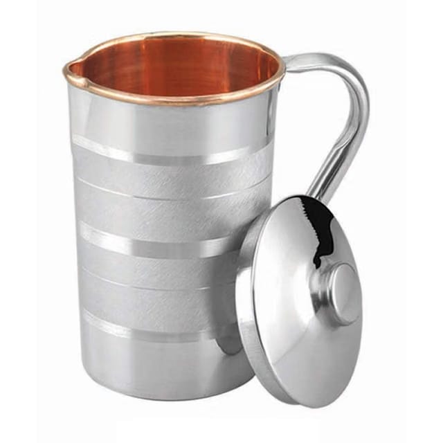 Water Jug for Healthy Hydration Copper Steel Water Jug with Stainless Steel Outer and Inside Pure Copper with Many