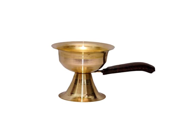 ORBIS IMPEX Antique Brass Pujo Dhunuchi,Pure Brass Dhup Dani,Pujo Labon Burner, Arati Dipak Small Size
