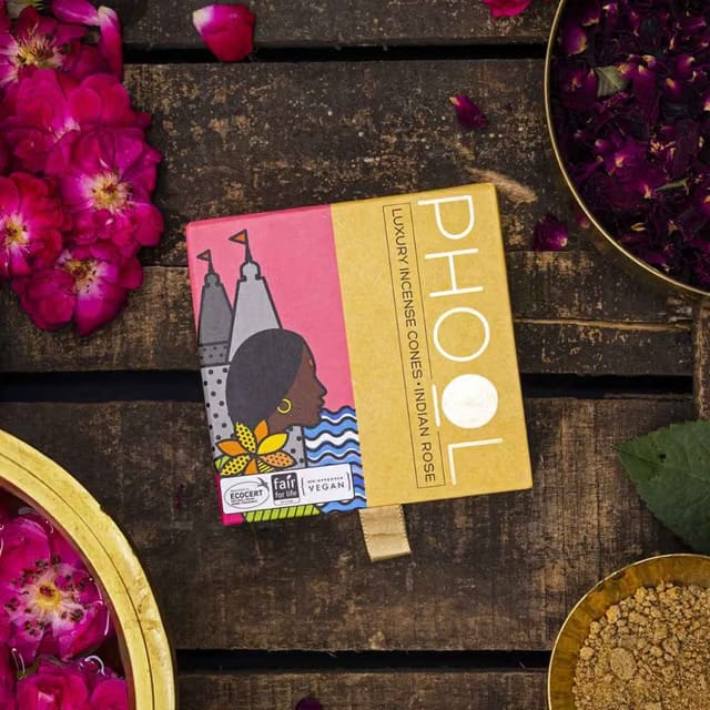 Indian Rose Dhoop Cones 100% Natural Certified