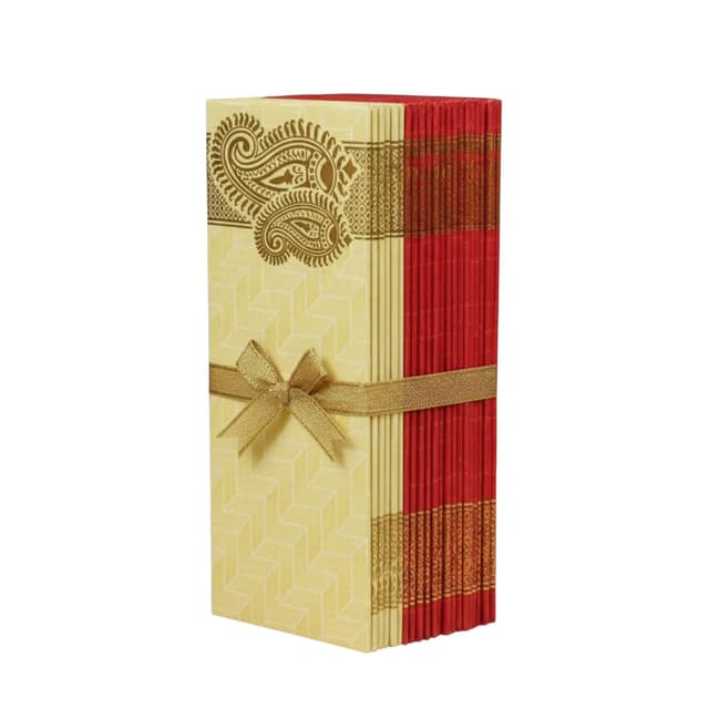 100 Pcs Sagan Shagun Cash Gift Paper Envelopes Red & Beige