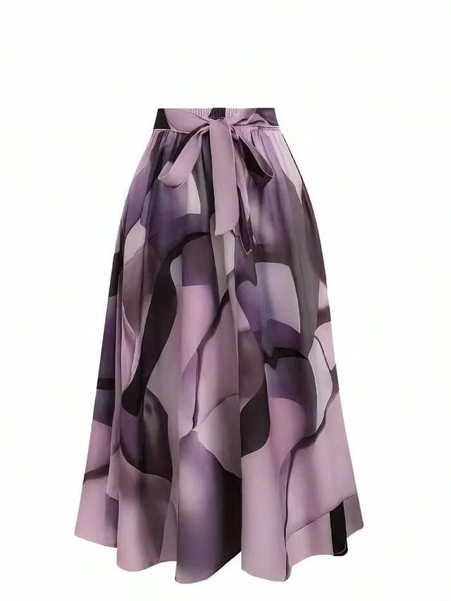 Women's Plus Size Tie Up A-Line Skirt