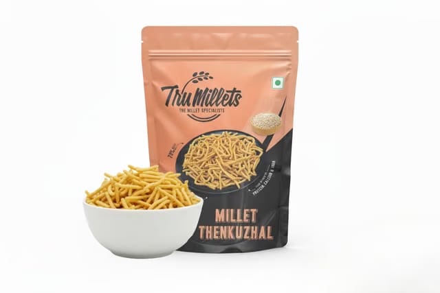 TruMillets Kodo Millet Thenkuzhal 125g (Stick Murukku) ,High in Protin,Fibre,Iron,Calcium