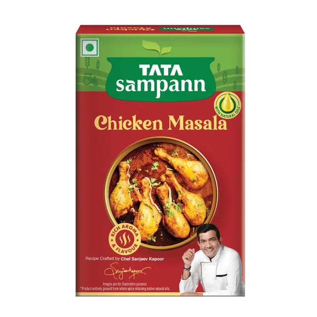 Tata Sampann Chicken Masala with Natural Oils, 100g, Crafted by Chef Sanjeev Kapoor, With Chef’s Exclusive Tip