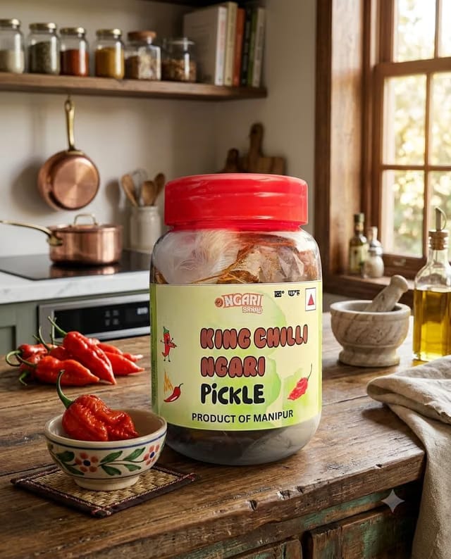 Ngari and King Chilli Pickle, U Morok, Naga Chilli, Ghost Chilli Pickle Manipur (1)