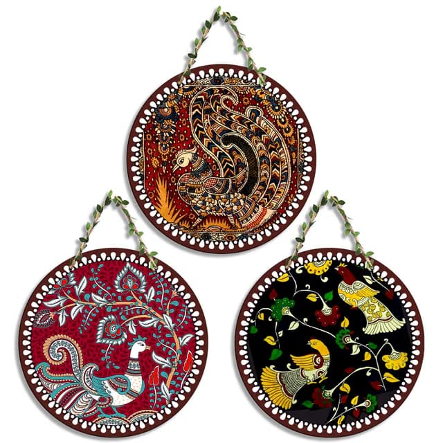 Kalamkari Home Decoration Items For Living Room 3 Set-8 Inch