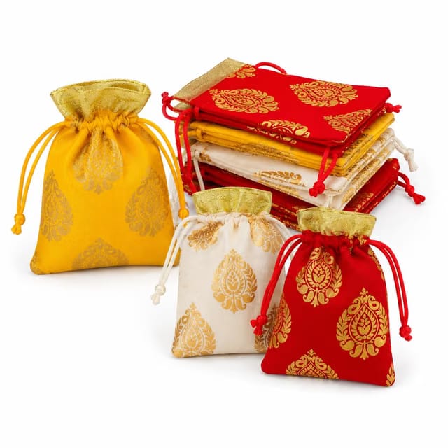 12 pcs Multicolor Potli Bags for Gifting