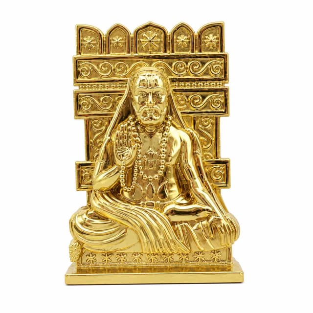Shree Raghavendra Swamy Brass Finish Idol for Car Dashboard