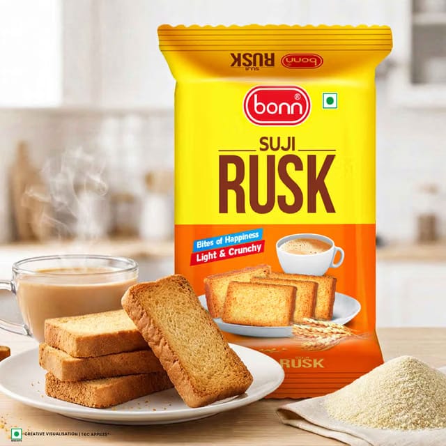 Bonn Suji Rusk Light and Crunchy With Elaichi Good For Tea Time
