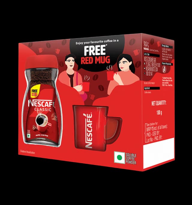 Nescafé Classic Instant Coffee Powder with free Red Mug