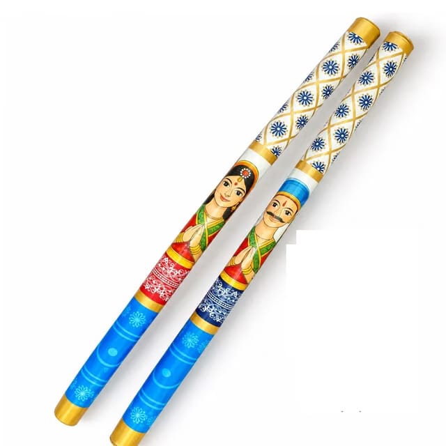 Dandiya Sticks for Navratri Garba Dance Raja Rani Seth Sethani Traditional