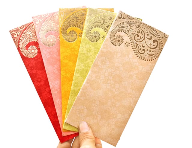Elegant Money Gifting Envelopes Pack of 25 Cash Holder Designer Lifafa for Weddings, Invitations