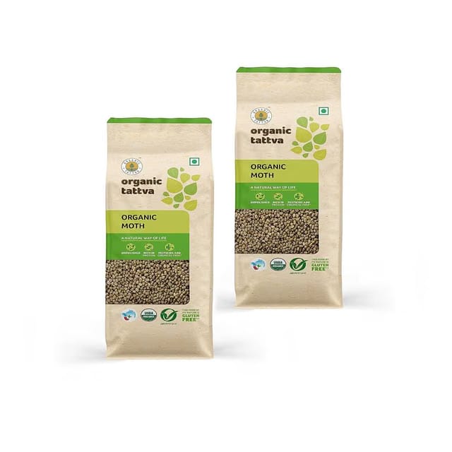 Organic Tattva Moth Dal, Whole, 500gm, Pure, Unpolished Beans