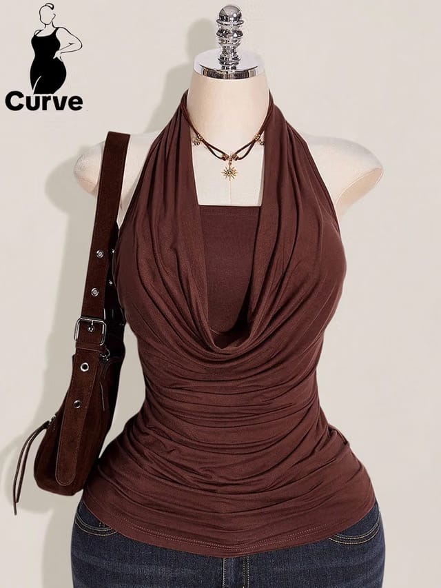 Women's Plus Size Drawstring Top