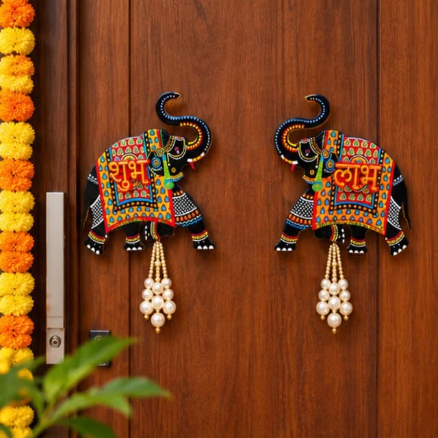 Diwali Decor Items, Shubh Labh Hanging for Door Entrance, Wall Hanging for Decoration