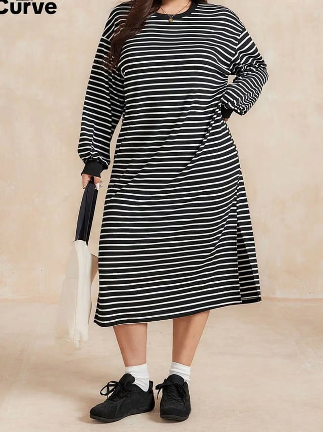 Women's Plus Size Slit T-Shirt Dress