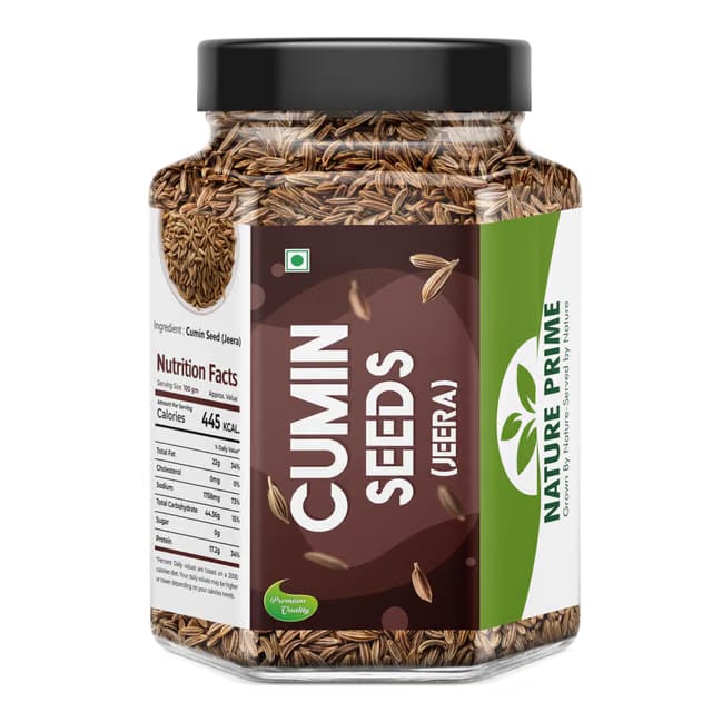 Nature Prime Whole Cumin Seeds Jeera Whole 500gm - 100% Natural & Fresh - Hygienically Packed, Rich Aroma & Flavor