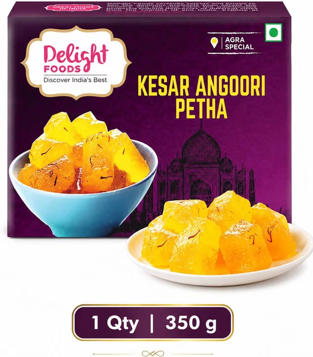 Delight Foods Original Agra Kesar Angoori Petha