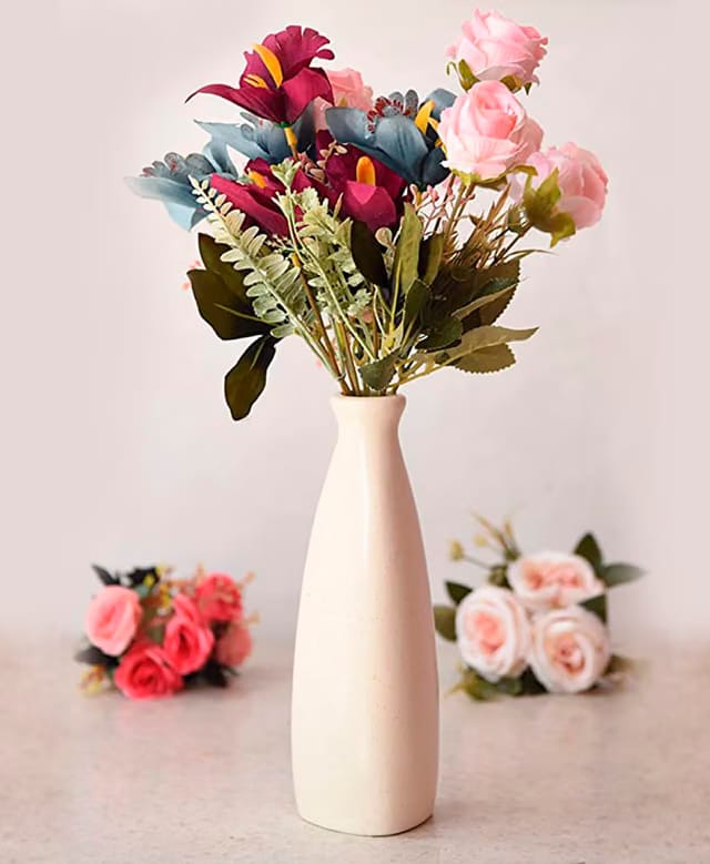Bottle Shape Ceramic Flower Vase for Home Decor and Gifting