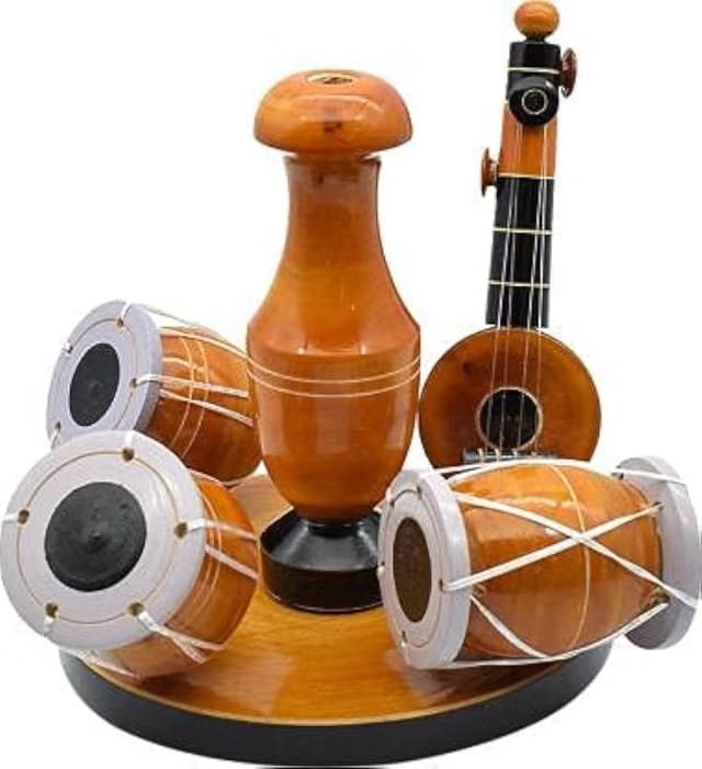 Eco-Friendly Handcrafted Wooden Musical Instrument Set – Miniature Tabla