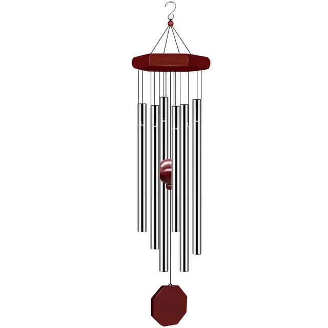 Wind Chimes for Outside - Deep Tone With 6 Metal Tubes and Hook, Memorial Home Outdoor Decor for Garden, Patio, Yard