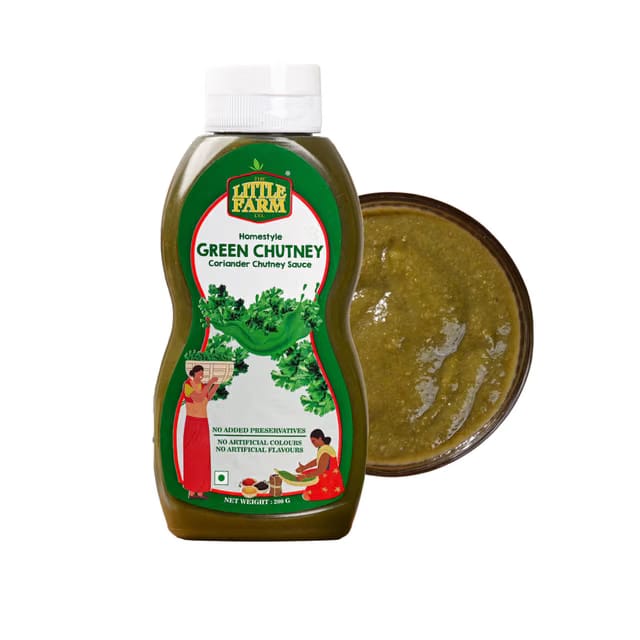 THE LITTLE FARM CO Coriander & Mint Chutney -Chatpati Dhaniye Pudina ki Chutney |Homestyle Chutney for Samosa