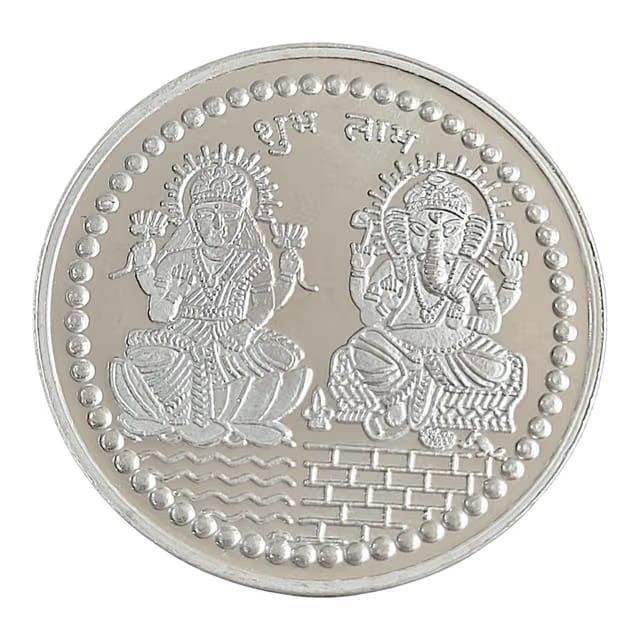10gm Lakshmi Ganesh 999 Pure German Silver Coin For Puja, Diwali, Festivals, Gifting, Corporate & Wedding Return Gifts
