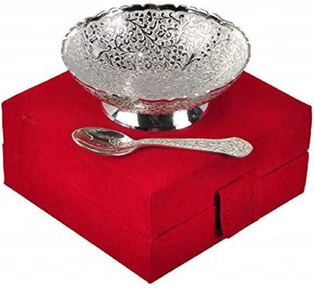 Imitation Jewellery German Silver Single Bowl With Royal Velvet Box