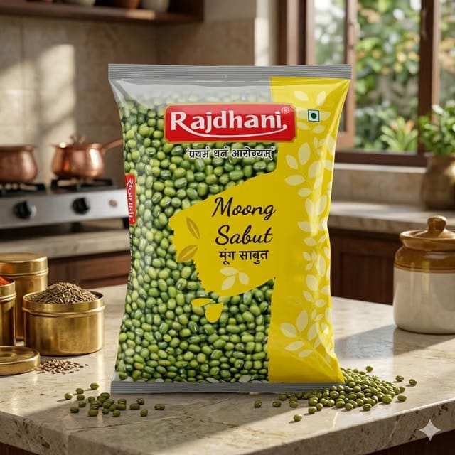 Rajdhani Unpolished Green Moong Dal Sabut / Whole