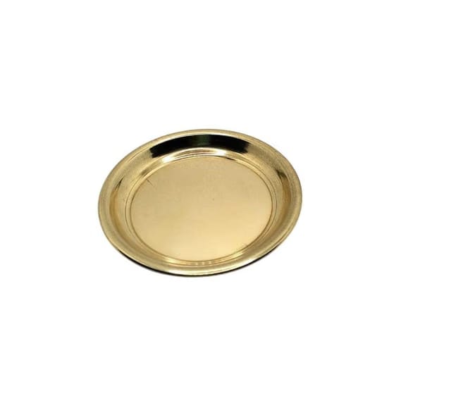 Traditional Design Handmade Pooja Diya Plate/Pital Thali for Puja harathi Aarti thali Ceremony Articles Small
