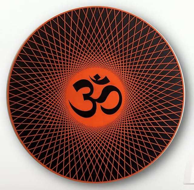Beautiful Om Design Wooden Wall Hanging Orange Living Room Wooden Wall Decoration Mothers Day Gift (Orange 01)