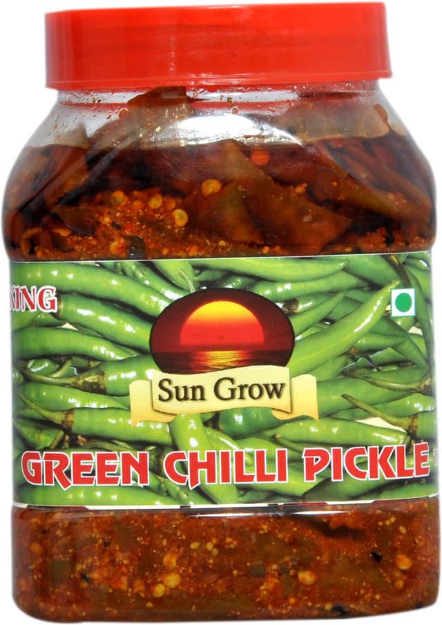 Sun Grow Organic Kashmiri Spicy Green Chilli Pickle