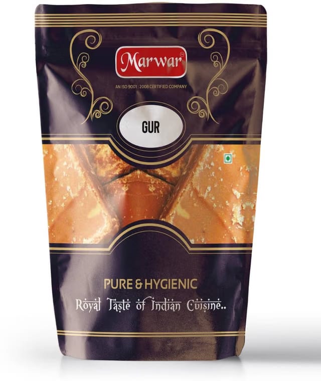 Marwar GUR Jaggery (Gud Cubes, Chemical Free, Organic, No Preservatives Added), Whole Gur Cube Pack Block Jaggery