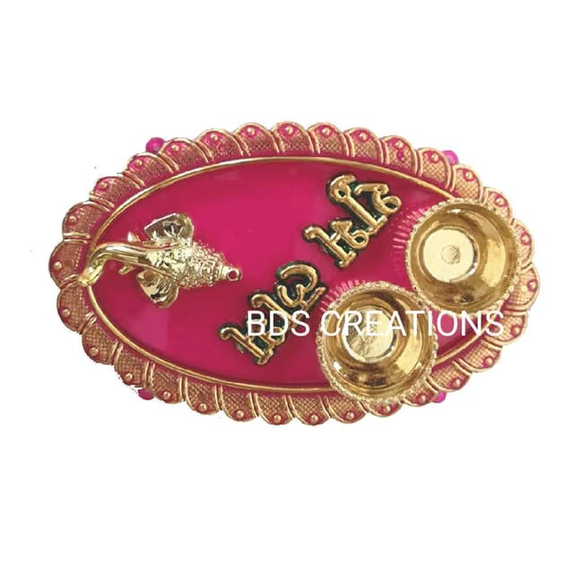 034 Designer Decorated Diya BHAIDOOJ, Engagement Platter, Festive Diwali Pooja Floating Plate/THALI Pack of