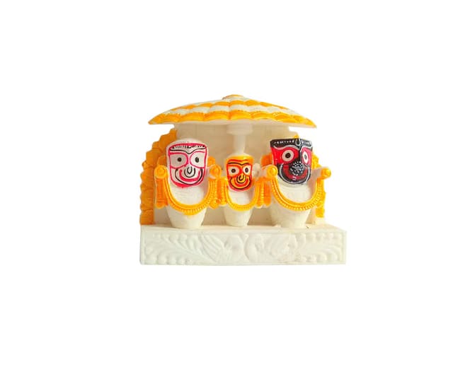 Stone Idol Lord Jagannath balaram subhadra 3 x 3 Inch Multicolour, 1 Piece