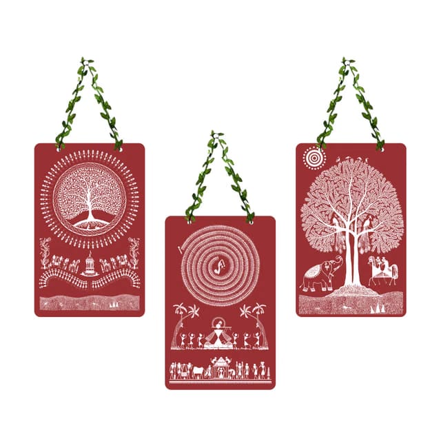 Decor Smart Wooden Wall Hanging Set of 3
