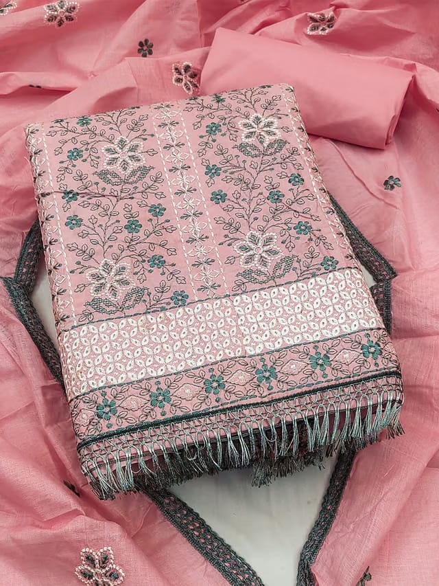 KALINI Embroidered Pure Cotton Unstitched Dress Material
