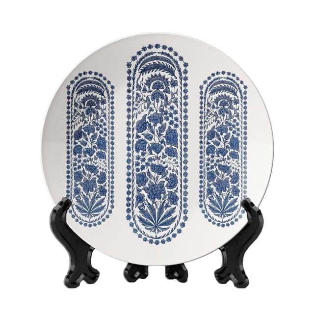 ASHVAH Jaipur Blue Pottery Ceramic Wall Decoration Plate for Wall Decor